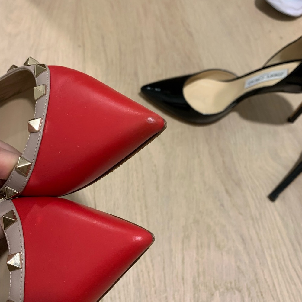 Red Valentino sling backs with gold studs size 38 - Picture 7 of 10